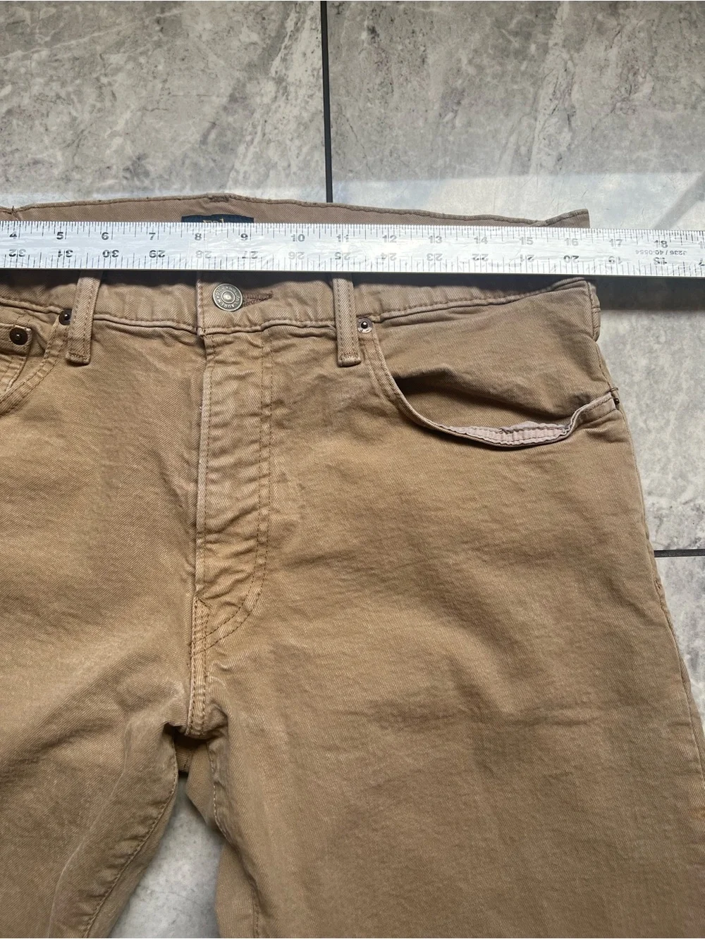 Polo Ralph Lauren Men's Chino Pants 34x32 Tan Khaki Slim Straight Logo Casual